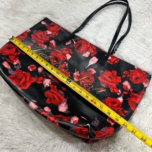 Victoria's Secret Large Red Floral Rose Tote Bag Limited Edition - Picture 5 of 16